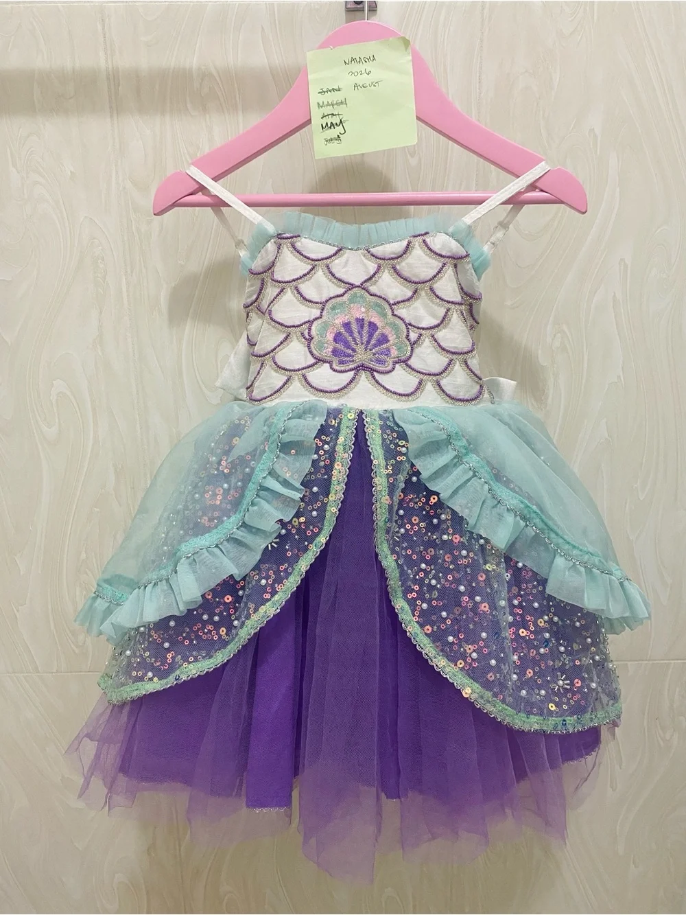 OhShana! Little Mermaid Ariel Custom Boutique Disney Dress Size 3T BBB Oh Shana